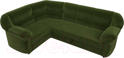 Диван угловой Лига Диванов Карнелла левый (микровельвет зеленый)