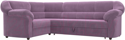 Диван угловой Лига Диванов Карнелла левый (микровельвет сиреневый) - фото