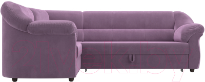 Диван угловой Лига Диванов Карнелла левый (микровельвет сиреневый)