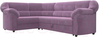Диван угловой Лига Диванов Карнелла левый (микровельвет сиреневый)