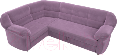 Диван угловой Лига Диванов Карнелла левый (микровельвет сиреневый)