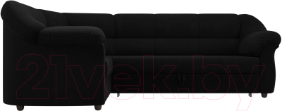 Диван угловой Лига Диванов Карнелла левый (микровельвет черный)