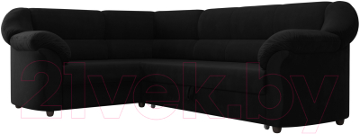 Диван угловой Лига Диванов Карнелла левый (микровельвет черный)