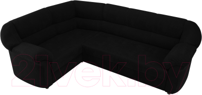 Диван угловой Лига Диванов Карнелла левый (микровельвет черный)