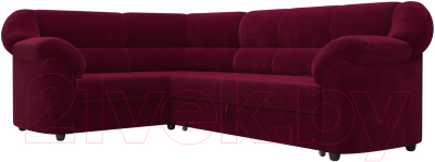 Диван угловой Лига Диванов Карнелла левый (микровельвет бордовый)