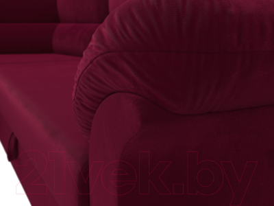 Диван угловой Лига Диванов Карнелла левый (микровельвет бордовый)