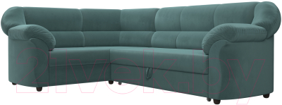 Диван угловой Лига Диванов Карнелла левый (велюр бирюзовый)