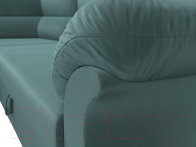 Диван угловой Лига Диванов Карнелла левый (велюр бирюзовый)