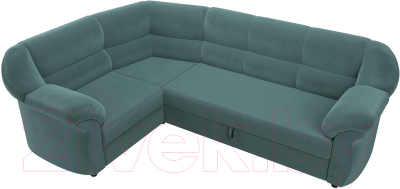 Диван угловой Лига Диванов Карнелла левый (велюр бирюзовый)