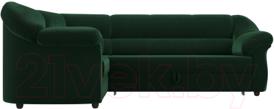 Диван угловой Лига Диванов Карнелла левый (велюр зеленый)