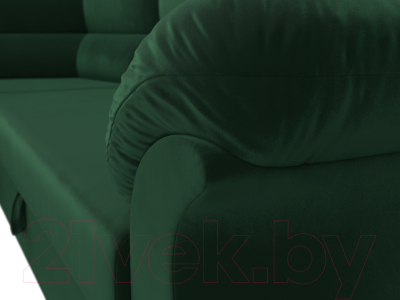 Диван угловой Лига Диванов Карнелла левый (велюр зеленый)