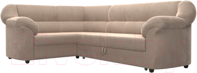 Диван угловой Лига Диванов Карнелла левый (велюр бежевый)