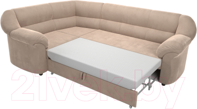 Диван угловой Лига Диванов Карнелла левый (велюр бежевый)