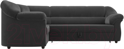 Диван угловой Лига Диванов Карнелла левый (велюр серый)