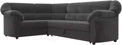 Диван угловой Лига Диванов Карнелла левый (велюр серый)