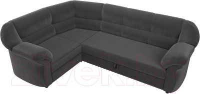 Диван угловой Лига Диванов Карнелла левый (велюр серый)