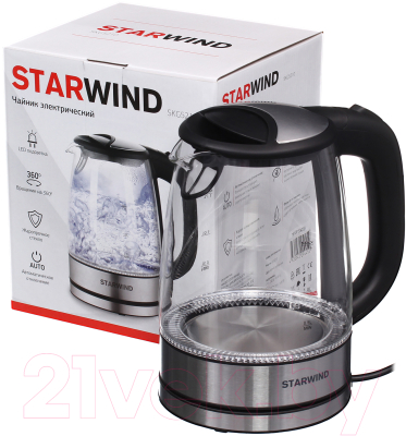 Электрочайник StarWind SKG5210 (черный/серебристый)