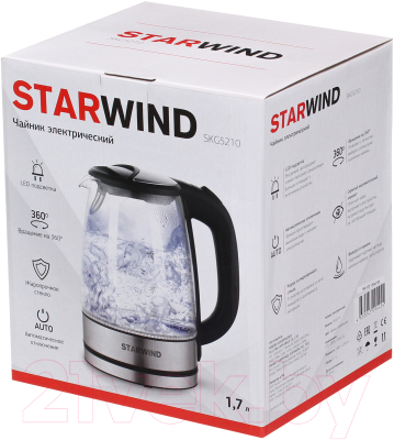 Электрочайник StarWind SKG5210 (черный/серебристый)