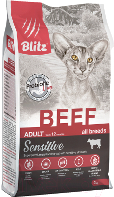 Сухой корм для кошек Blitz Pets Adult Cats Beef / 4414 - фото