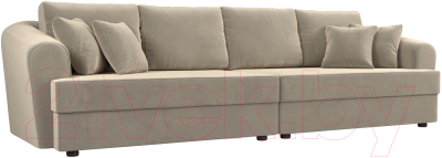Диван Лига Диванов Милтон / 109775 (микровельвет бежевый) - фото