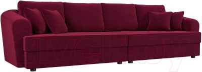 Диван Лига Диванов Милтон / 109776 (микровельвет бордовый) - фото