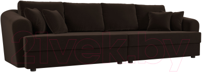 Диван Лига Диванов Милтон / 109780 (микровельвет коричневый) - фото