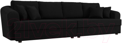Диван Лига Диванов Милтон / 109783 (микровельвет черный) - фото