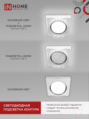 Точечный светильник INhome GX53R-glass SMT-L / 4690612044293