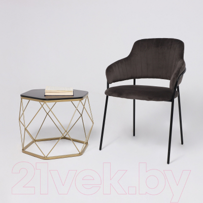 Стул Алвест AV 448 (темно-серый бархат/черный)