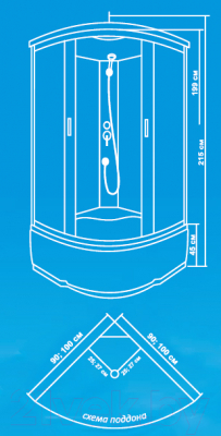 Душевая кабина Водный мир ВМ820 (100x100)