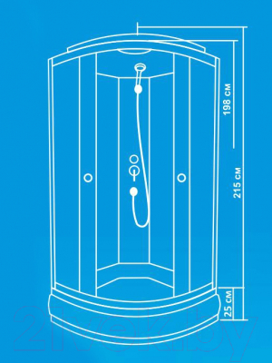 Душевая кабина Водный мир ВМ525 (80x80)