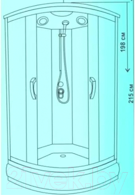Душевая кабина Водный мир ВМ-883 Е 90x90 (черный/тонированное стекло)