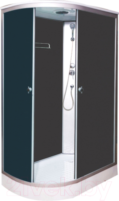 Душевая кабина Водный мир ВМ-877 R 80x120 (черный/тонированное стекло) - фото