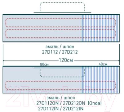 Тумба с умывальником Salini Domino Onda Plus 27D212ON (шпон)