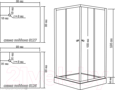 Душевой уголок Водный мир ВМ8127
