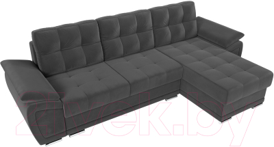 Диван угловой Лига Диванов Нэстор правый (велюр серый)