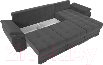 Диван угловой Лига Диванов Нэстор правый (велюр серый)