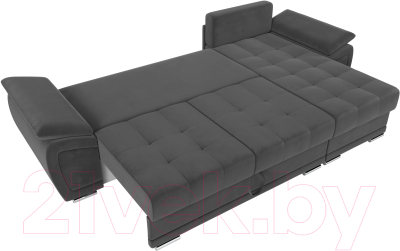 Диван угловой Лига Диванов Нэстор правый (велюр серый)