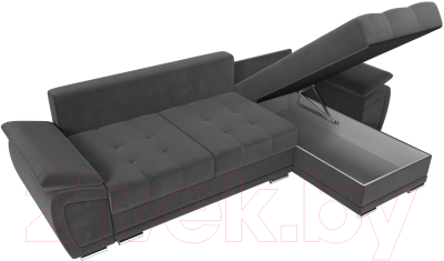 Диван угловой Лига Диванов Нэстор правый (велюр серый)