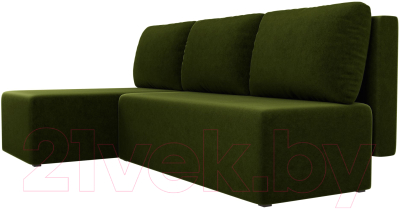Диван угловой Лига Диванов Поло левый (микровельвет зеленый)