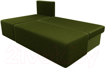 Диван угловой Лига Диванов Поло левый (микровельвет зеленый)
