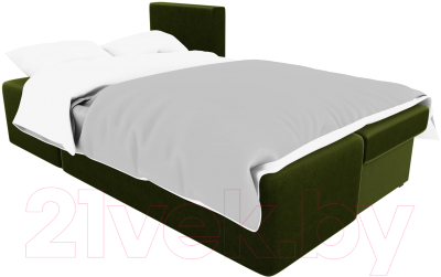 Диван угловой Лига Диванов Поло левый (микровельвет зеленый)