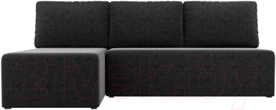 Диван угловой Лига Диванов Поло левый (микровельвет черный)