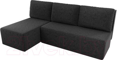 Диван угловой Лига Диванов Поло левый (микровельвет черный)