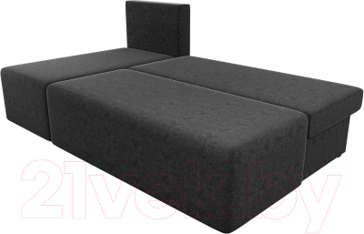 Диван угловой Лига Диванов Поло левый (микровельвет черный)