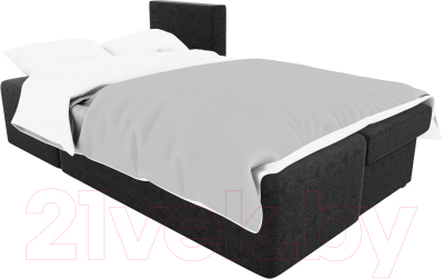 Диван угловой Лига Диванов Поло левый (микровельвет черный)