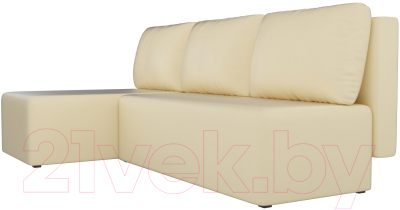 Диван угловой Лига Диванов Поло левый (экокожа бежевый)