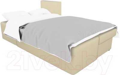 Диван угловой Лига Диванов Поло левый (экокожа бежевый)