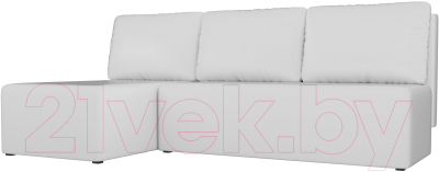 Диван угловой Лига Диванов Поло левый (экокожа белый) - фото
