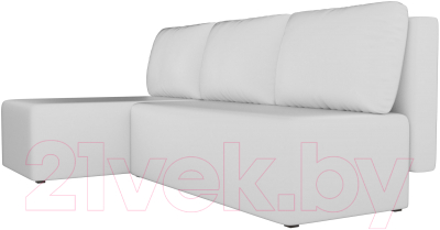 Диван угловой Лига Диванов Поло левый (экокожа белый)